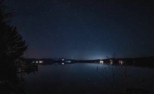 Starry lake night